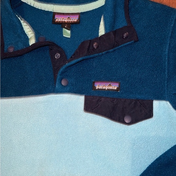 💜PATAGONIA SYNCHILLA💙 fleece pullover Small 1/4 snap button with pocket - Picture 3 of 4